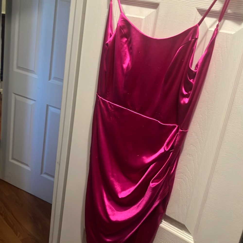 Hot Pink Dress with Slit